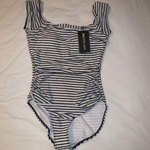 New Striped One Piece Bathing Suit